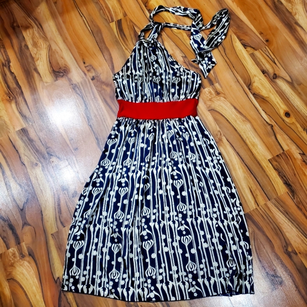Trendy high neck halter dress size L